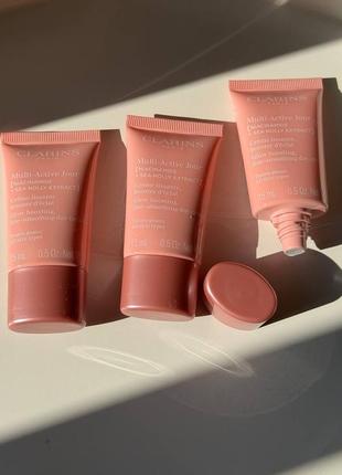 Денний розгладжувальний крем для сяяння шкіри обличчя clarins multi-active jour niacinamide+sea