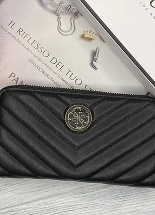 Гаманець guess чорний жіночий клатч на подарунок в фірмовій коробці