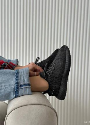 Женские текстильные, черные, стильные и качественные кроссовки. от 36 до 40 гг. 9616 мм3 фото