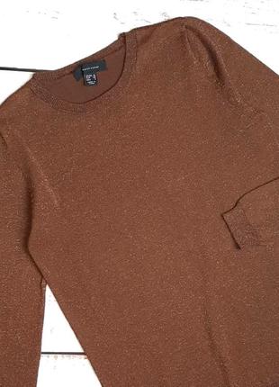 1+1=3 стильный блестящий свитер с люрексом цвет кофе с молоком atmosphere, размер 42 - 444 фото