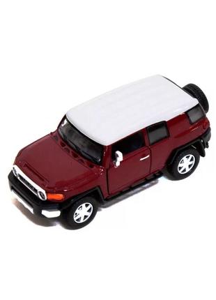 Дитяча залізна машинка toyota fj cruiser кт5343, інерційна  червоний