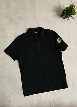 Поло футболка чоловіча чорна diesel