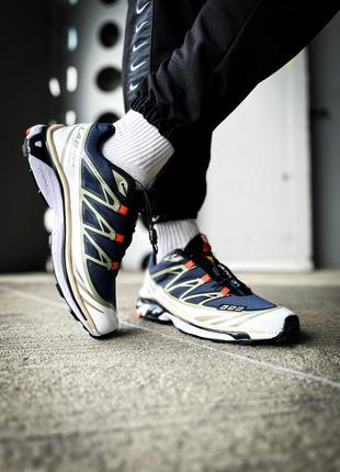 Кроссовки (salomon xt-6 advanced "blue white gold")🌪️🥷🏻