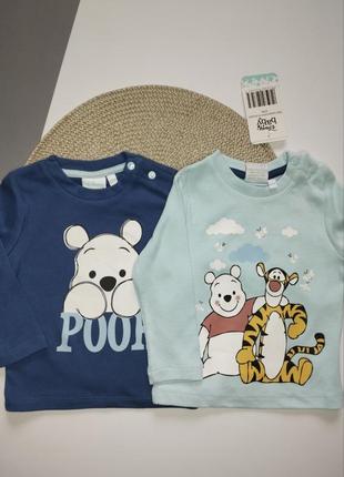 Кофта, реглан для мальчика disney baby серии винни пух на 62/68см,86/92 см, комплект из двух штук.