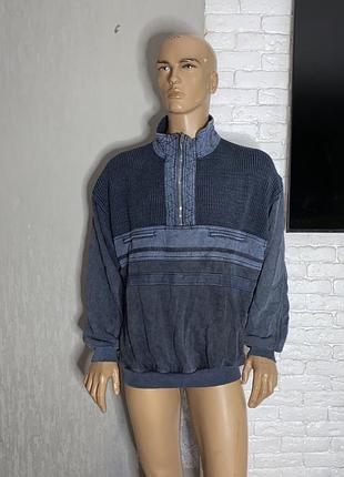 Вінтажна кофта толстовка батнік driver jeans, l