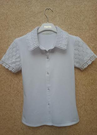 Блузка школьная трикотажная many &amp;many на девочку 11-12р.