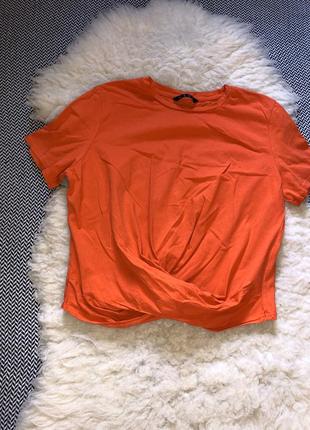 Яркий оранжевый топ футболка натуральный хлопок яскравий помаранчевий топ футболка натуральна6 фото