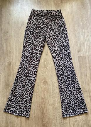 Штани леопардові кльош вінтаж y2k