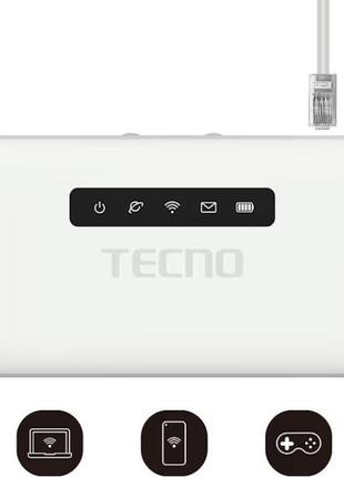 Wi-fi роутер tecno tr118 lte 2600mah (код товару:22802)3 фото