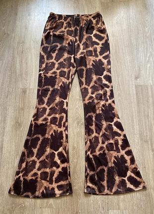Штани леопардові кльош вінтаж y2k
