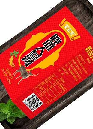 Еліксир женьшень з пантами та кров'ю плямистого оленя deer heart blood (без цукру) 150 мл