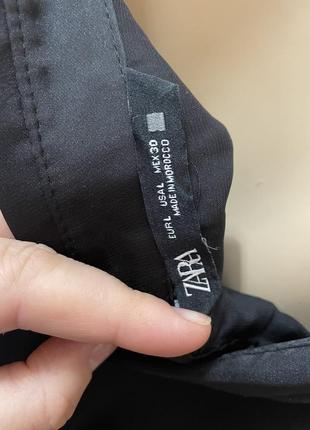 Шовкова чорна блуза zara розмір-l8 фото