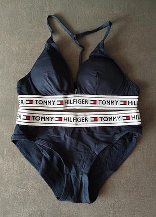 Женское белье синий комплект нижнего белья tommy hilfiger