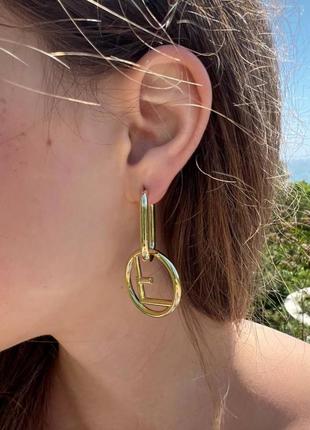 Брендові сережки в позолоті