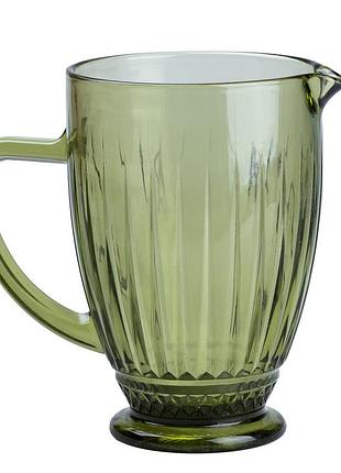 Кувшин для напитков 1.2 литра ребристый зеленый