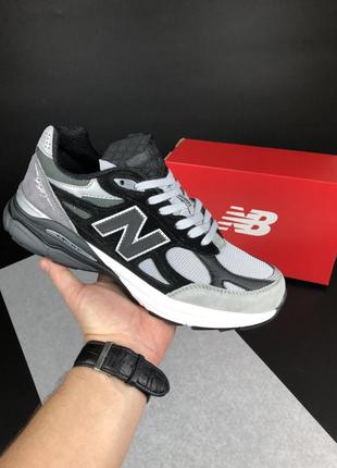 Чоловічі кросівки new balance 990 black grey нью беланс чорного з сірим кольорів1 фото