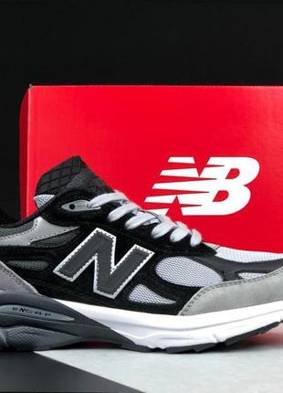 Чоловічі кросівки new balance 990 black grey нью беланс чорного з сірим кольорів2 фото