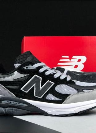 Чоловічі кросівки new balance 990 black grey нью беланс чорного з сірим кольорів7 фото