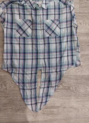 Женская коттоновая рубашка с связками.4 фото