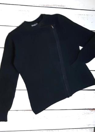 1+1=3 оригинальный черный свитер кофта на молнии janina, размер 48 - 508 фото