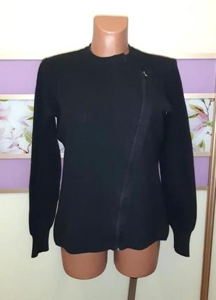 1+1=3 оригинальный черный свитер кофта на молнии janina, размер 48 - 502 фото