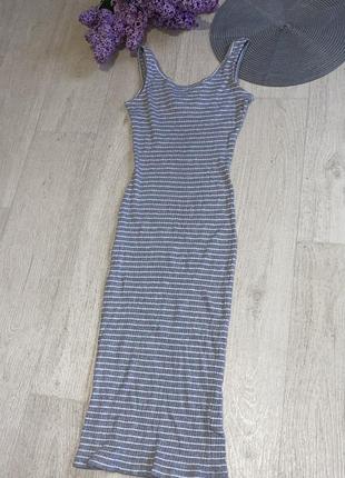 Миди облегающее платье по фигуре в полоску atm2 фото