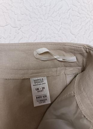 Брюки льон беж marks & spencer 20\48\4xl\565 фото