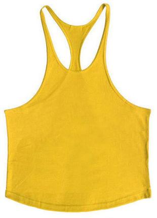 Майка мужская с узкими бретелями повседневная для бодибилдинга белая