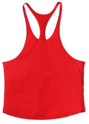 Майка мужская с узкими бретелями повседневная для бодибилдинга белая