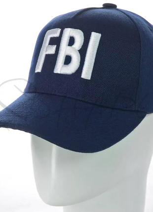 Бейсболка чоловіча з щільного котону кепка з об'ємною вишивкою fbi bkh19704 синій