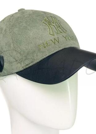 Кепка вельвет/кожа alex bvh20739 хаки