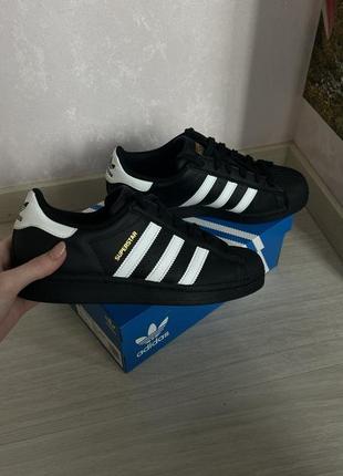 Adidas originals superstar 2.0 core black cloud white gold1 фото