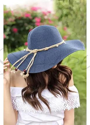 Шляпа женская летняя с оригинальным украшением из монет и бусин braxton 1755 синий