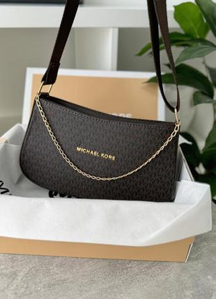 Сумка женская  michael kors багет  коричневый з цепью майкл корс