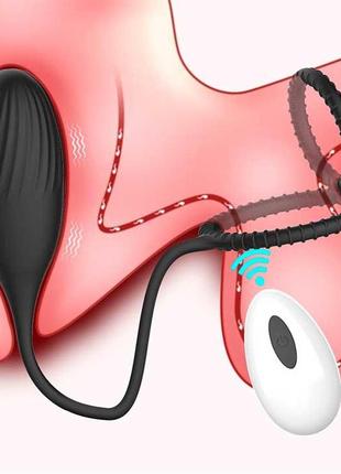 Вібратор kinky 3 в 1: ерекційне кільце з масажером простати, вібратор для пар, віброяйце