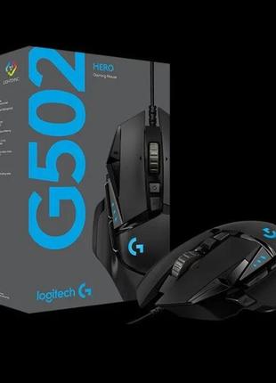 Миша ігрова logitech g502 hero high performance usb дротова з rgb-підсвічуванням black5 фото