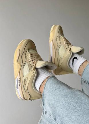 Кроссовки jordan 4 off white beige5 фото