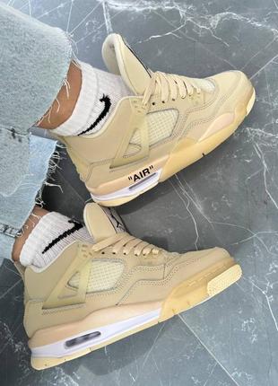 Кроссовки jordan 4 off white beige