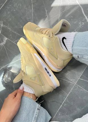 Кроссовки jordan 4 off white beige8 фото