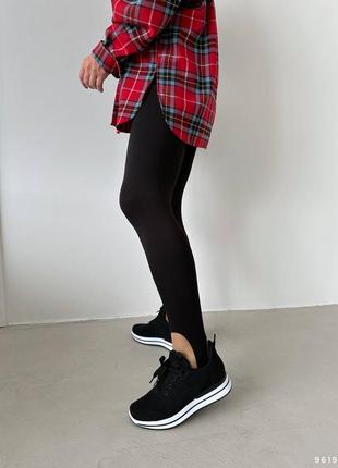 Женские текстильные, черные, стильные и качественные кроссовки на платформе. от 36 до 39 гг. 9619 мм4 фото