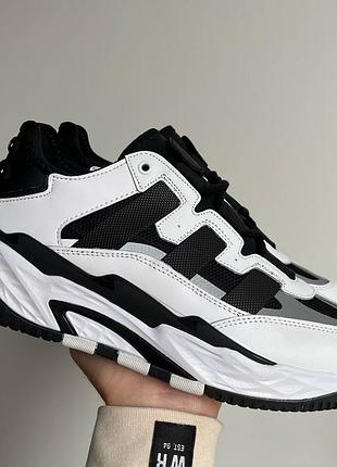 Мужские кроссовки white adidas niteball black white
