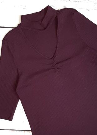 1+1=3 фирменный винный свитер гольфик в рубчик even&amp;odd, размер 46-484 фото