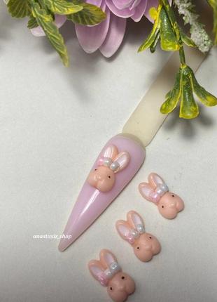 Шармы для ногтей, зайка/объемные фигурки для ногтей2 фото