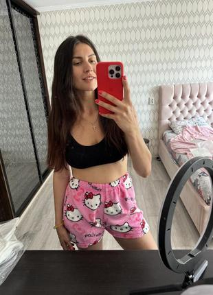 Шорты плюшевые hello kitty