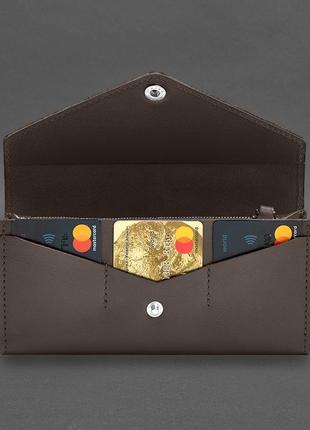 Клатч, портмоне на кнопке кожаный темно-бежевый краст 5.03 фото