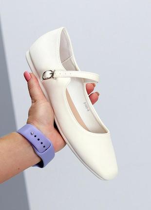 Білі балетки туфлі мері джейн з ремінцями 35.5-392 фото