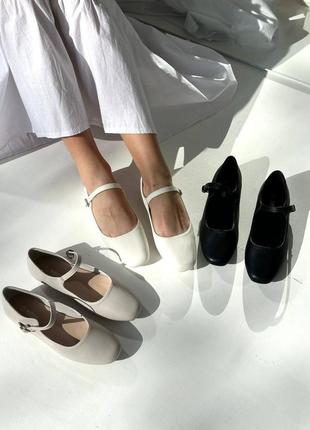 Білі балетки туфлі мері джейн з ремінцями 35.5-399 фото