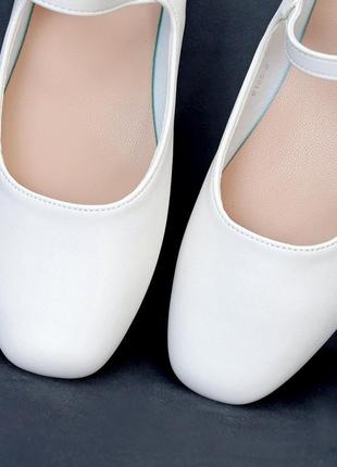 Білі балетки туфлі мері джейн з ремінцями 35.5-398 фото