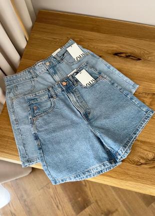 Джинсовые шорты зара, шорты zara
