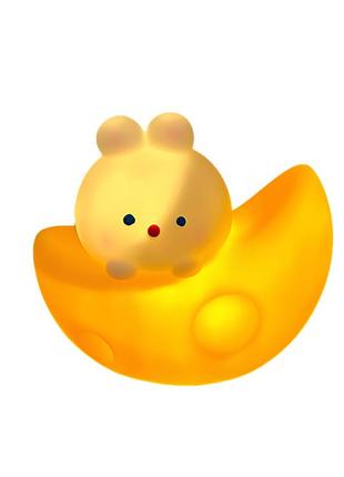 Дитячий нічник місячний сирний кролик тепле світло